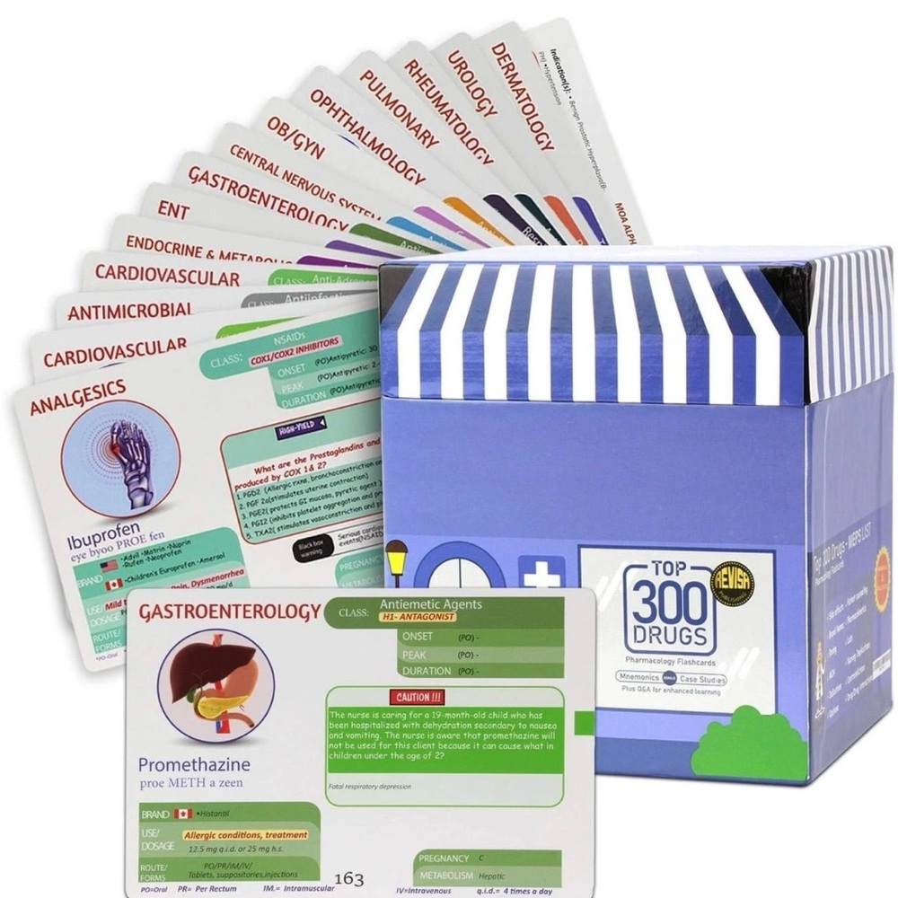 Revisa Publishing Top 300 Drugs Pharmacology Flashcards Education Medical